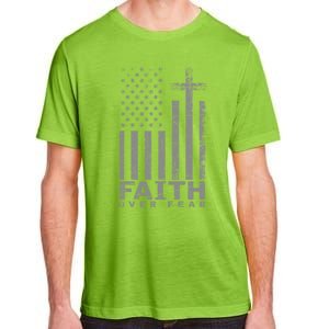 Usa Flag Patriotic American Faith Over Fear Prayer Adult ChromaSoft Performance T-Shirt