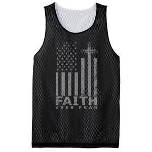 Usa Flag Patriotic American Faith Over Fear Prayer Mesh Reversible Basketball Jersey Tank