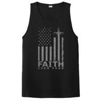 Usa Flag Patriotic American Faith Over Fear Prayer PosiCharge Competitor Tank