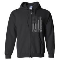 Usa Flag Patriotic American Faith Over Fear Prayer Full Zip Hoodie