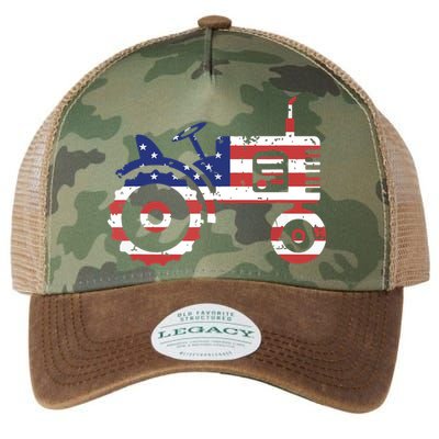 USA Flag Patriotic Tractor American Farmer Legacy Tie Dye Trucker Hat