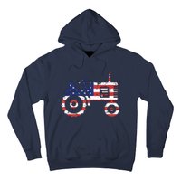 USA Flag Patriotic Tractor American Farmer Hoodie