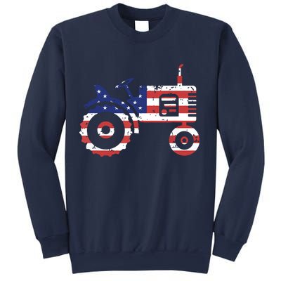 USA Flag Patriotic Tractor American Farmer Sweatshirt