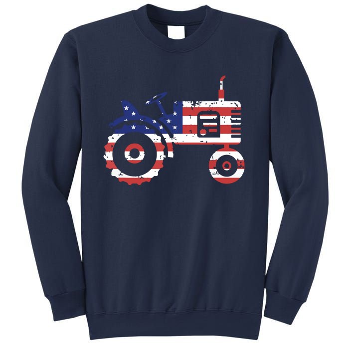 USA Flag Patriotic Tractor American Farmer Sweatshirt