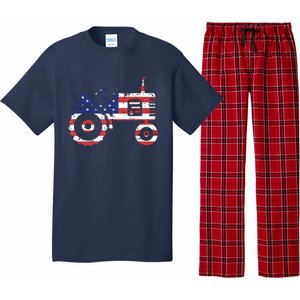 USA Flag Patriotic Tractor American Farmer Pajama Set