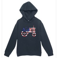 USA Flag Patriotic Tractor American Farmer Urban Pullover Hoodie