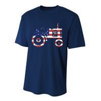 USA Flag Patriotic Tractor American Farmer Performance Sprint T-Shirt