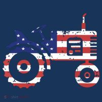 USA Flag Patriotic Tractor American Farmer Premium T-Shirt