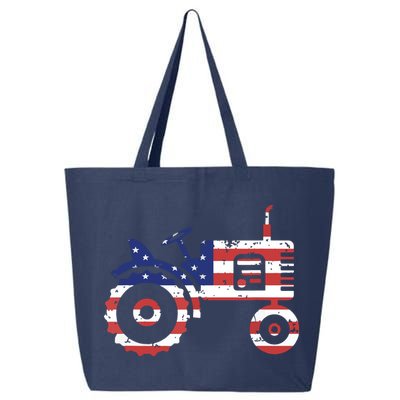 USA Flag Patriotic Tractor American Farmer 25L Jumbo Tote
