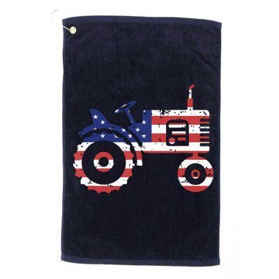 USA Flag Patriotic Tractor American Farmer Golf Towel