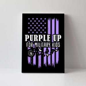 Usa Flag Purple Up For Military Child Dandelion Canvas