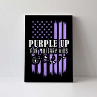 Usa Flag Purple Up For Military Child Dandelion Canvas