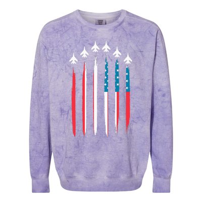 US Flag Patriotic American Happy 4th Of July Colorblast Crewneck Sweatshirt