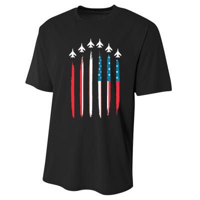 US Flag Patriotic American Happy 4th Of July Performance Sprint T-Shirt