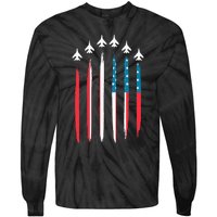 US Flag Patriotic American Happy 4th Of July Tie-Dye Long Sleeve Shirt