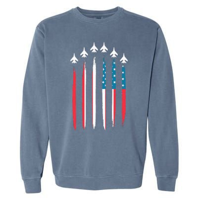 US Flag Patriotic American Happy 4th Of July Garment-Dyed Sweatshirt