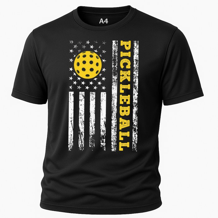 US Flag Pickleball Player Paddleball Lover Performance Shirt