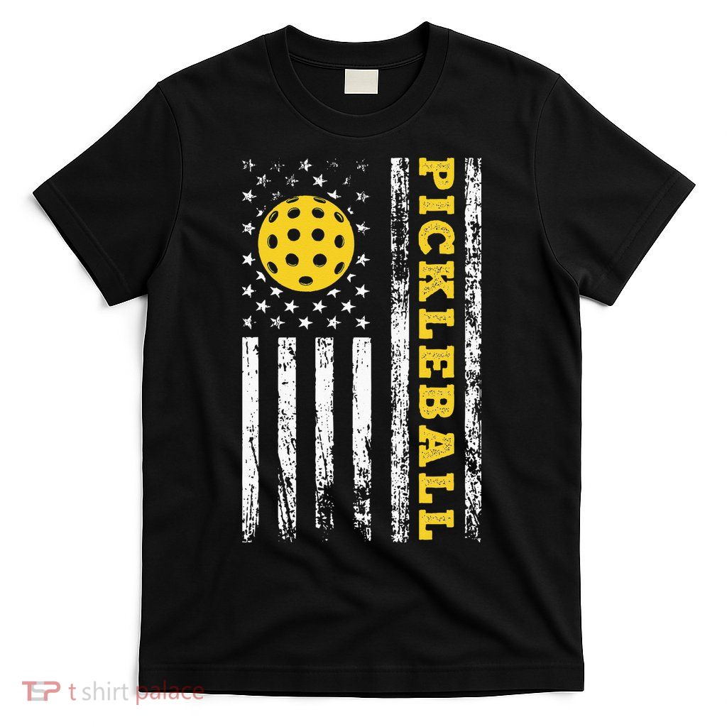 US Flag Pickleball Player Paddleball Lover T-Shirt