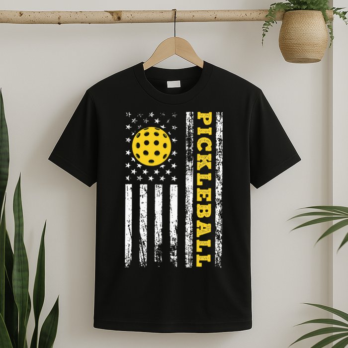 US Flag Pickleball Player Paddleball Lover T-Shirt