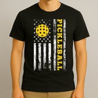 US Flag Pickleball Player Paddleball Lover T-Shirt