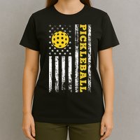 US Flag Pickleball Player Paddleball Lover T-Shirt