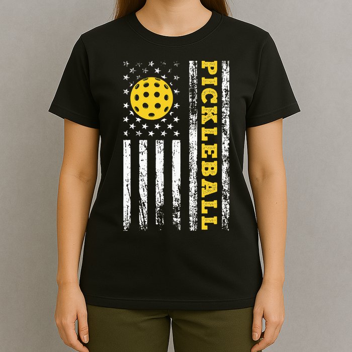 US Flag Pickleball Player Paddleball Lover T-Shirt