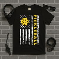US Flag Pickleball Player Paddleball Lover T-Shirt