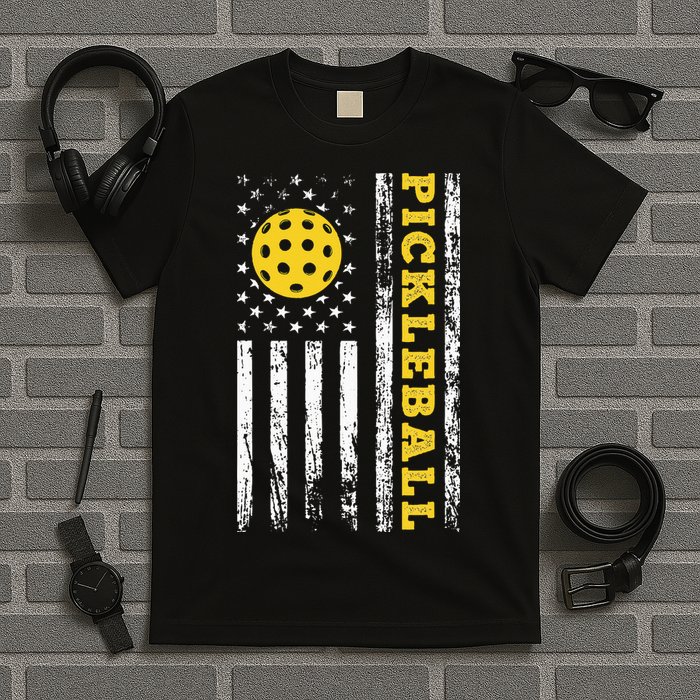 US Flag Pickleball Player Paddleball Lover T-Shirt