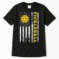 US Flag Pickleball Player Paddleball Lover Tall T-Shirt