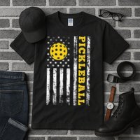US Flag Pickleball Player Paddleball Lover Tall T-Shirt