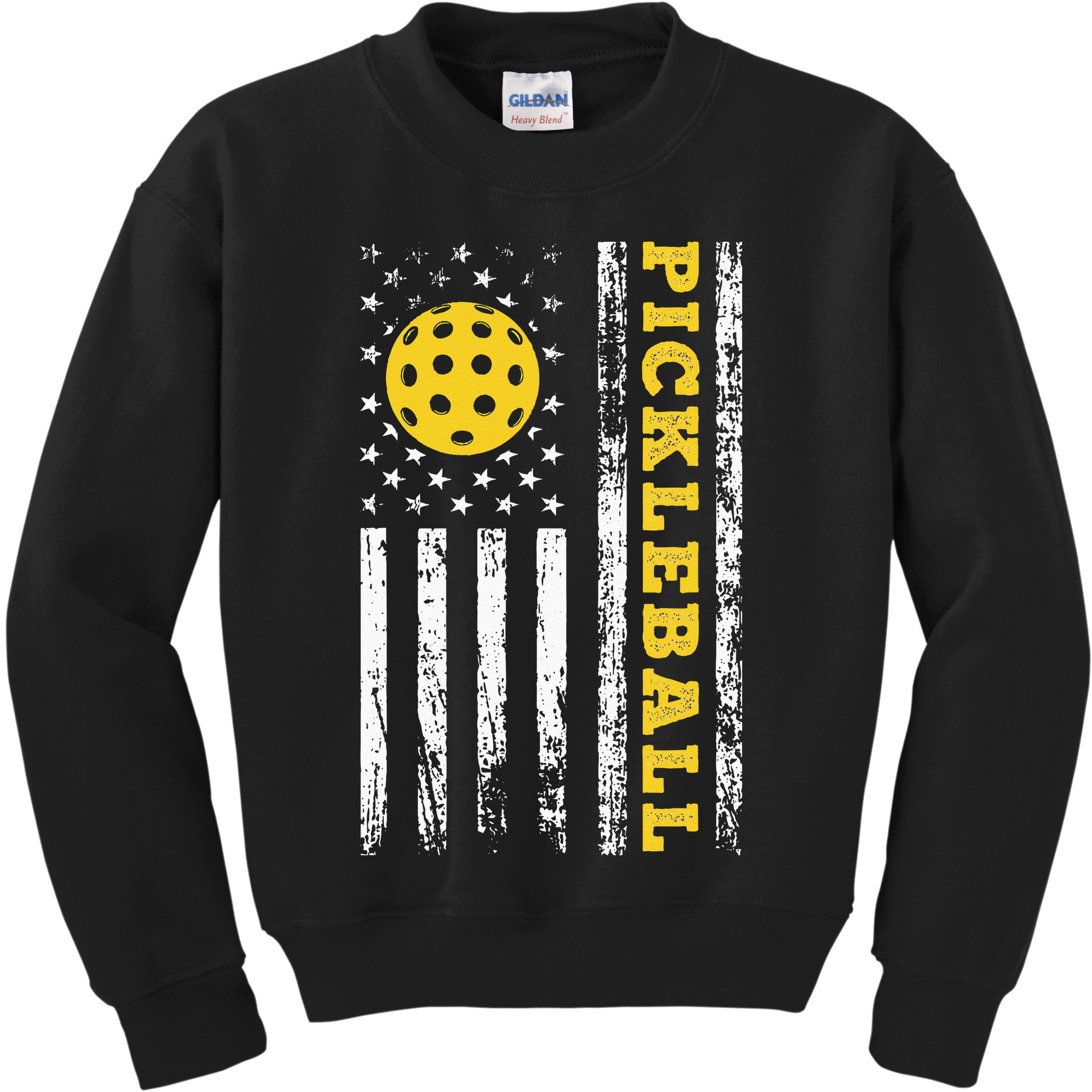 US Flag Pickleball Player Paddleball Lover Kids Sweatshirt
