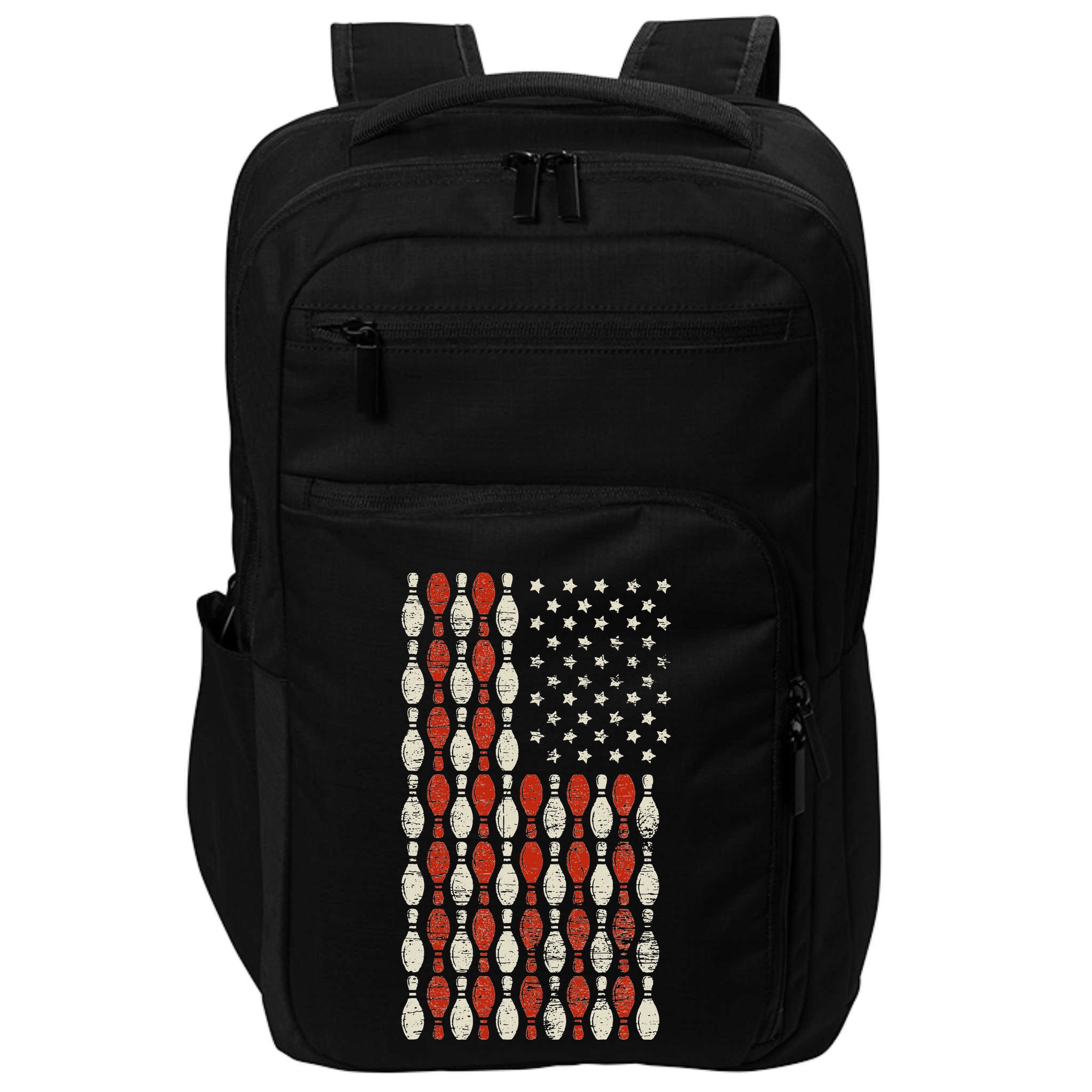 Us Flag Patriotic Proud American Bowler Gift Bowling Impact Tech Backpack