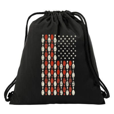 Us Flag Patriotic Proud American Bowler Gift Bowling Drawstring Bag