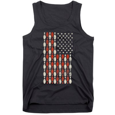 Us Flag Patriotic Proud American Bowler Gift Bowling Tank Top