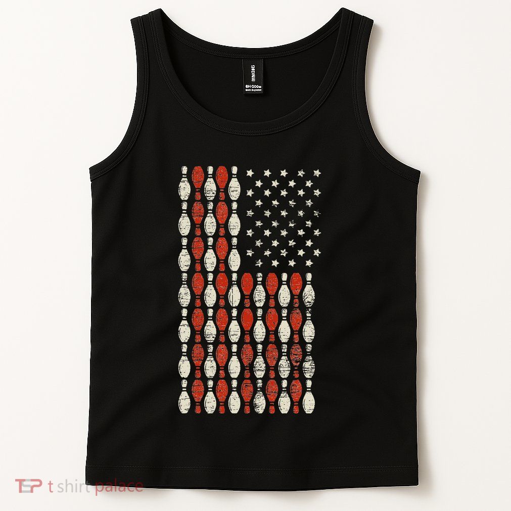 Us Flag Patriotic Proud American Bowler Gift Bowling Tank Top