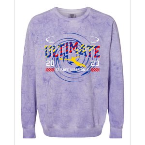 Ultimate Frisbee Player Disc Golf Colorblast Crewneck Sweatshirt