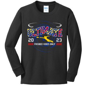 Ultimate Frisbee Player Disc Golf Kids Long Sleeve Shirt