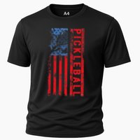 Us Flag Pickleball American Pickleball Player Cooling Performance Crew T-Shirt
