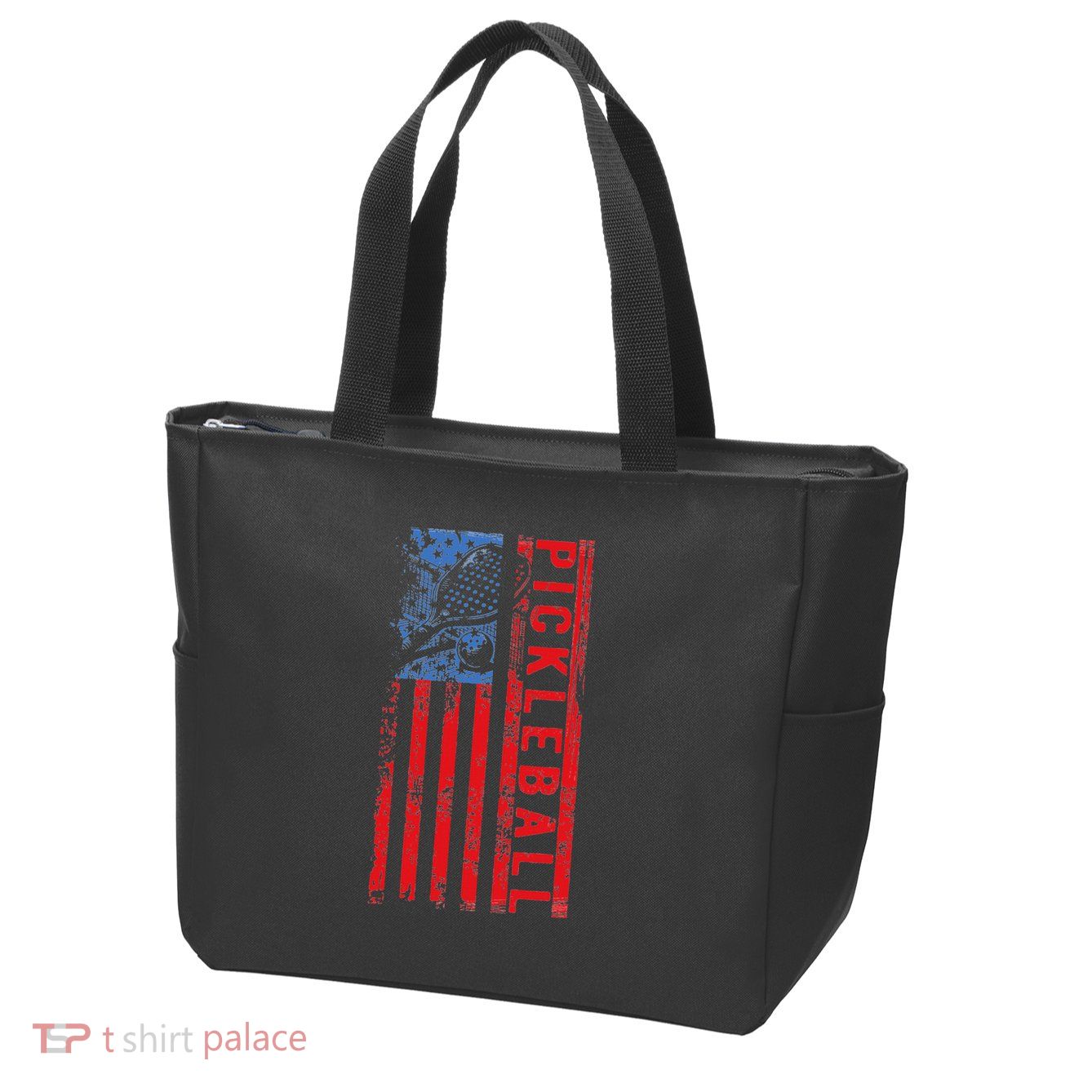 Us Flag Pickleball American Pickleball Player Zip Tote Bag