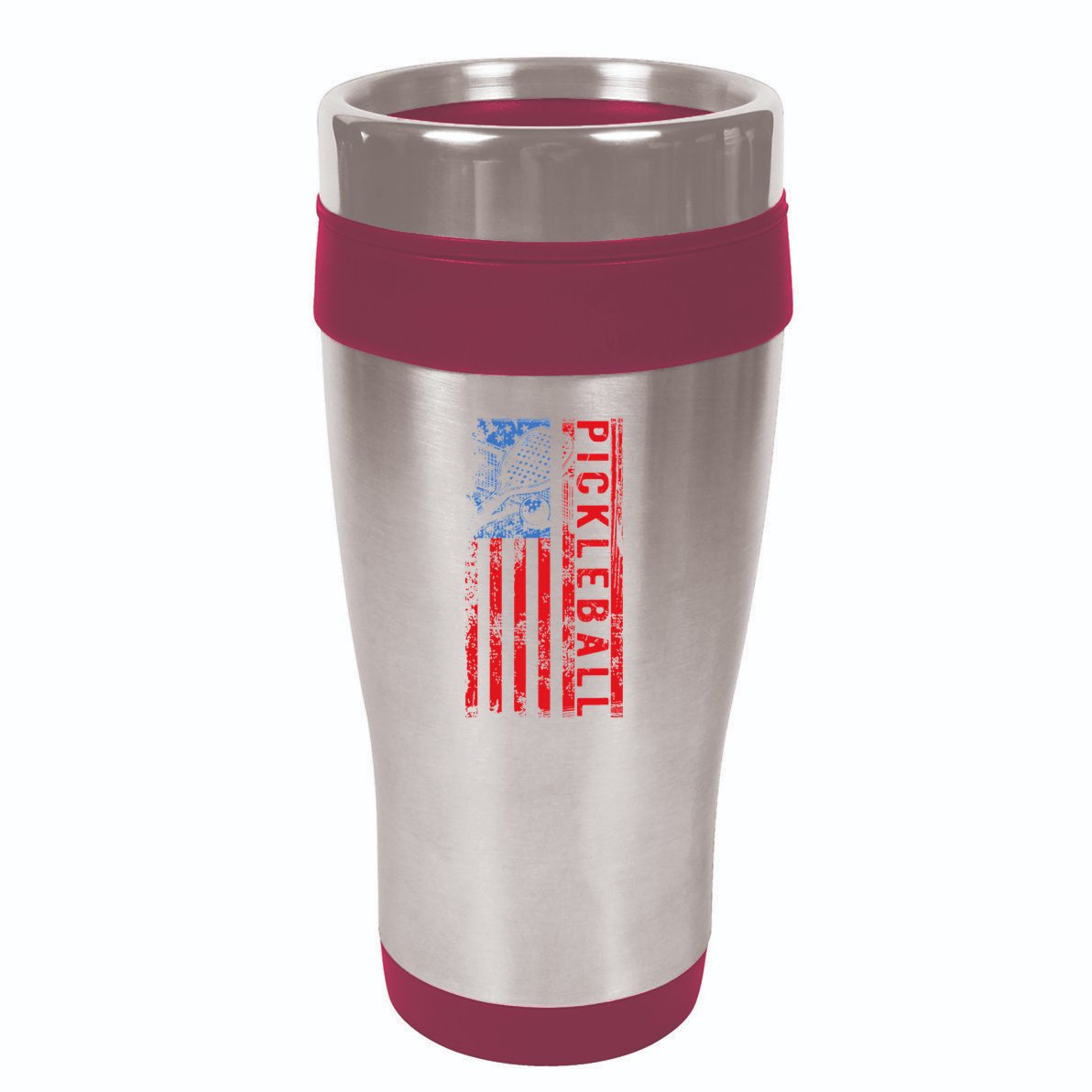 Us Flag Pickleball American Pickleball Player 16oz Travel Tumbler
