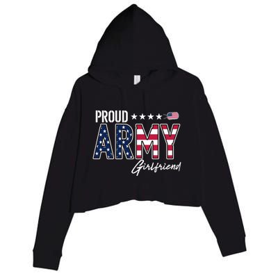 Us Flag Proud Army Friend Gift Crop Fleece Hoodie