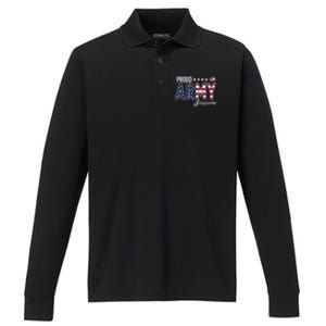 Us Flag Proud Army Friend Meaningful Gift Performance Long Sleeve Polo