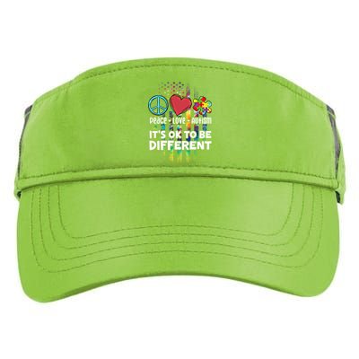 Usa For Peace Love Autism ItS Ok To Be Different Cool Gift Adult Drive Performance Visor