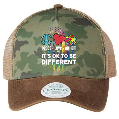 Usa For Peace Love Autism ItS Ok To Be Different Cool Gift Legacy Tie Dye Trucker Hat