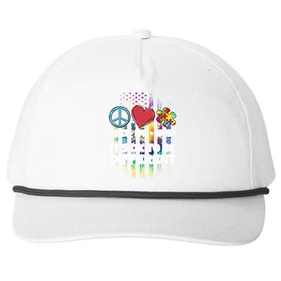 Usa For Peace Love Autism ItS Ok To Be Different Cool Gift Snapback Five-Panel Rope Hat