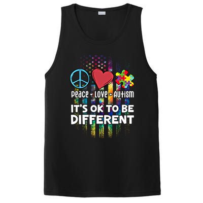 Usa For Peace Love Autism ItS Ok To Be Different Cool Gift PosiCharge Competitor Tank