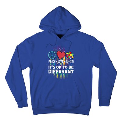 Usa For Peace Love Autism ItS Ok To Be Different Cool Gift Hoodie