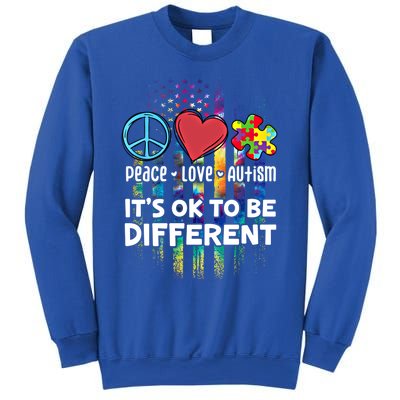 Usa For Peace Love Autism ItS Ok To Be Different Cool Gift Sweatshirt