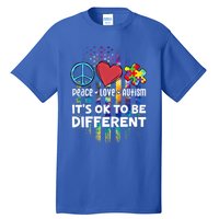 Usa For Peace Love Autism ItS Ok To Be Different Cool Gift Tall T-Shirt