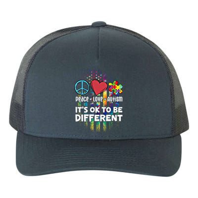 Usa For Peace Love Autism ItS Ok To Be Different Cool Gift Yupoong Adult 5-Panel Trucker Hat